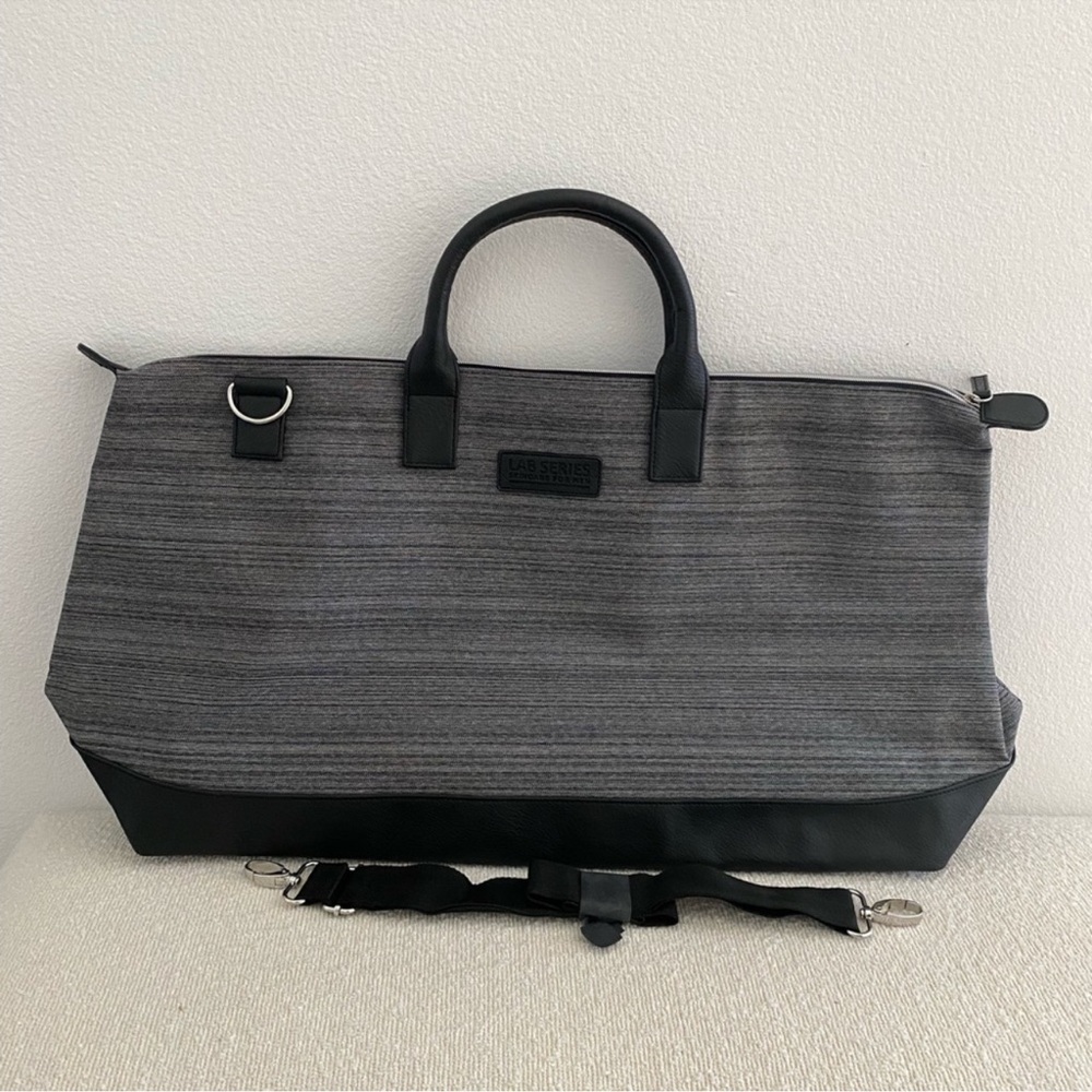 Gray and Black Men's Duffel Bag by Lab Series